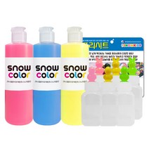 스노우키즈 꼬마용기 핑크 250ml + 블루 250ml + 옐로우 250ml 물감세트, 3색