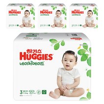 2021 신형 하기스 네이처메이드 밴드형 기저귀 여아용 중형 3단계(7~10kg), 264매