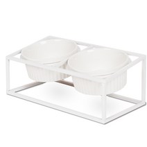 딩동펫 반려동물 스틸 프레임 식기, 화이트, 1개