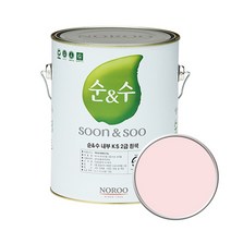 노루페인트 순앤수 KS 2급 벽지 벽면용 수성페인트 4L, 베이비핑크 NR1031, 1개