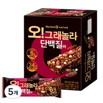오리온 오 그래놀라 단백질바, 480g, 5개