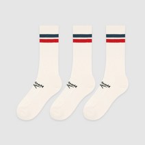 리복 클럽 쿠션 크루삭스 3켤레 세트, 베이지