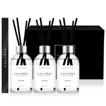 코코도르 화이트라벨 디퓨저 200ml x 3개 + 리드스틱 20개입 세트, 편백