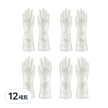 니트릴 고무장갑 S 아이보리 패턴 랜덤 발송, 소(S), 12세트