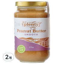 플랜티푸드 100% 땅콩버터 스무스, 375g, 2개