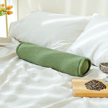 베고자니 순면 줄누빔 메밀 목 베개, 워시드 올리브
