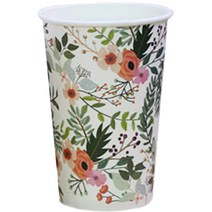 로앤그린 투고팩 플라워 종이컵 390ml(13온스), 1개입, 50개