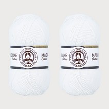 DIKTAS 마담카튼 면사 아크릴 혼합 뜨개실 2p, 000.화이트