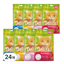 캣템 스피루리나 고양이 덴탈 간식 60g, 치킨+비프+쉬림프+오션피쉬, 24개