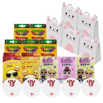 킨더맘 어린이집 생일선물 크레욜라 8색 5p + LOL 밴드 5p 세트, 핑크, 1세트