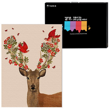 투코비 DIY 유화그리기 세트 세로형 40 x 50 cm, 행운의 붉은꽃사슴 G044