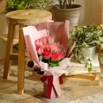 아스파시아 카밀라 10송이 장미비누꽃 용돈꽃다발 + 상장카드, 레드