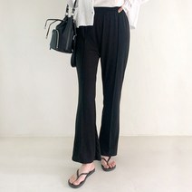 무드인더 여성용 밴딩 핀턱 부츠컷 팬츠