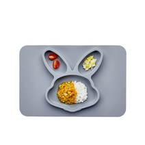 코아코아 래빗 유아 흡착 식판, 포크블루