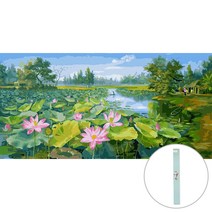 아트조이 DIY 명화그리기 조립형 120 x 60cm, 연꽃이 핀 연못