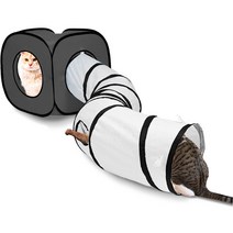 [펫라이프큐브플레이터널] 딩동펫 고양이 큐브 터널하우스, 그레이, 1개