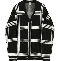 민성컴퍼니 남성용 격자 체크 니트 가디건