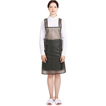 웰프런 우레탄 방수앞치마 검정파이핑 소, 반투명 블랙, 1개