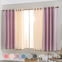 더자리 아일렛 암막커튼 2p 커튼끈 2p 세트