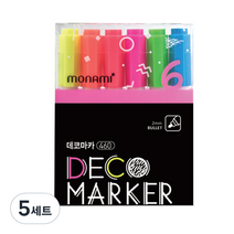 모나미 데코마카 460 형광 세트, 6색, 5세트