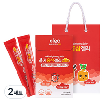 올레아 올키 녹용 홍삼젤리 열대과일맛 30p 선물세트 + 쇼핑백, 2세트, 450g