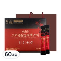 정원삼 6년근 고려홍삼 농축액 스틱 + 쇼핑백, 10g, 60개입