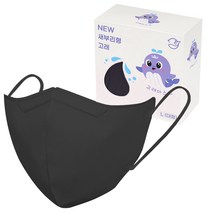 고래마스크 새부리형 일회용 대형 L, 30매입, 1개, 블랙