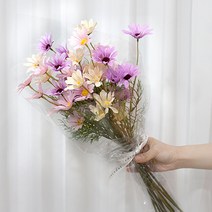 코코도르 조화 꽃다발 리얼데이지 9p, 퍼플