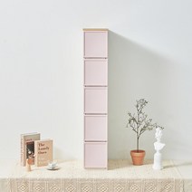씨밀렉스 래폴드 모듈서랍장 200 슬림 5단 L, 무디파스텔 핑크, 1개
