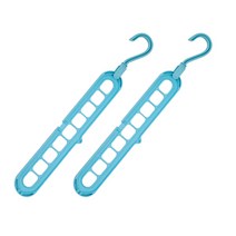 안이스 9홀 레이어드 공간활용 옷걸이, 2개, 블루