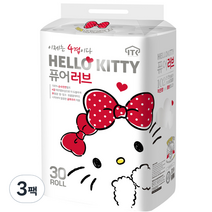 헬로키티 퓨어러브 4겹 롤화장지 20m, 3팩
