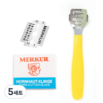 굳은살제거 발 각질 면도기 옐로우 + 면도날 10p 세트, 5세트