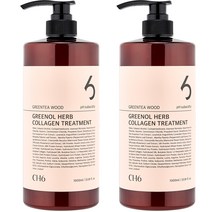 CH6 그리놀 허브 콜라겐 트리트먼트 그린티우드향 탈모 기능성, 1000ml, 2개