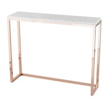 뷰티풀스페이스 천연대리석 콘솔 화장대 장식장 CS-05 1000 x 250 x 800 mm, 프레임(로즈골드밀러), 상판(비앙코카라라)