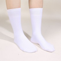 두발로 여성용 스포츠 심플 파일 밴딩 장목 양말 3켤레, 화이트
