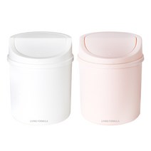 생활공식 다용도 스윙 미니휴지통 2p 화이트1개 핑크1개, 화이트+핑크, 1세트