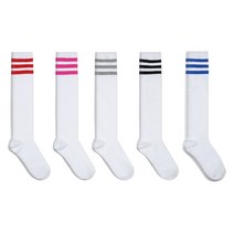 노디자인 여성용 삼선 니삭스 반장 양말 5족 세트