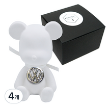 라띠크제이 엠블럼베어 차량용 방향제 폭스바겐 화이트 + 베이비파우더 5ml 리필 세트, 4개