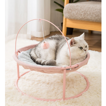 위드캣 극세사 해먹 침대, 파스텔 핑크