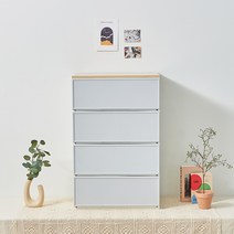 씨밀렉스 래폴드 모듈 서랍장 600 와이드 4단, 무디파스텔 그레이