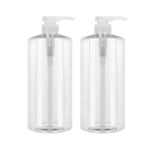 병도매닷컴 AC1000 투명 주방 디스펜서 범프 투명마개 공병, 1L, 2개입