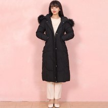 페이퍼먼츠 여성용 풍성한 밍크 퍼 롱패딩 13563