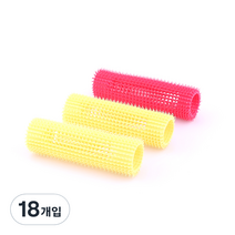 주트 헤어롤 길이 100mm 특/롱 35mm, 혼합 색상, 18개입