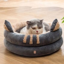 딩동펫 반려동물 냥이 밍크하우스 바구니형, 그레이