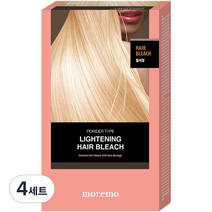 모레모 라이트닝 헤어 블리치 탈색제 1제 10g x 2p + 2제 30ml x 2p + 헤어 트리트먼트 미라클 투엑스 7ml 세트, 4세트, 80g