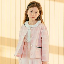 올리반 여아용 럽미 체크 자켓