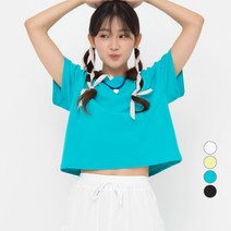 ELLE GIRL 루즈핏 크롭 반팔 티셔츠