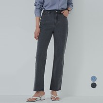 아피나르 스트레이트핏 슬릿 데님