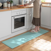 일상나눔 PVC 양면 쿠션 주방매트, 민트