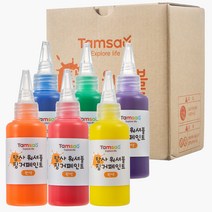 탐사 워셔블 핑거페인트 촉감 놀이용 유아물감 뾰족캡, 70ml, 원색, 6색
